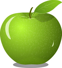 Fresh fruit green apple isolated on white background