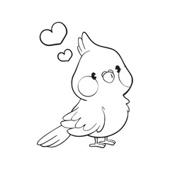 cute bird vector flying and perching on black and white background