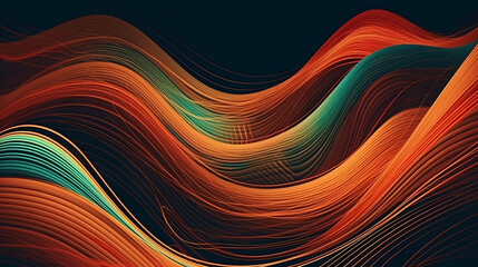 Abstract organic lines as panorama wallpaper background. Generative ai.