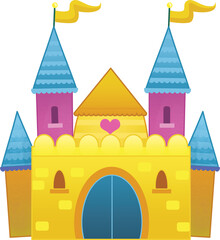 Fototapeta premium cartoon beautiful and colorful medieval castle illustration for childern