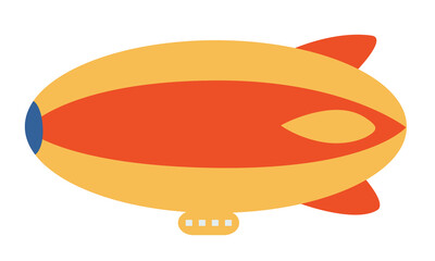 Airship in flat style. Vintage transport.