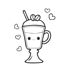 Vector cute orange juice drink on white background