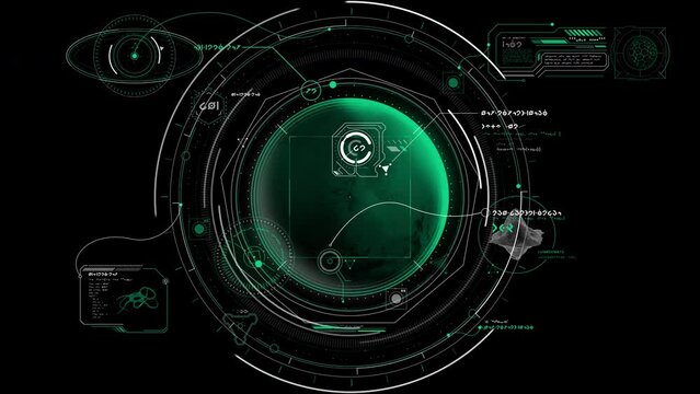 Infographic interface of aliens exploring the planet.