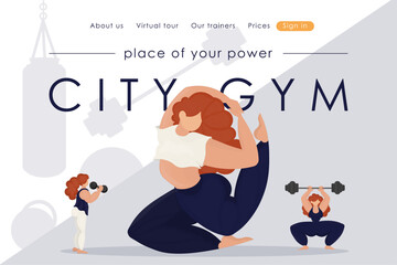 Gym advertising website, landing page, workout, sports, bodybuilding, healthy lifestyle website