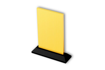 Empty Blank golden award trophy mockup isolated on white background. 3d rendering.	