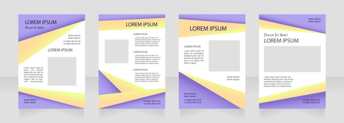 Colourful promo blank brochure layout design. Product guide. Vertical poster template set with empty copy space for text. Premade corporate reports collection. Editable flyer paper pages
