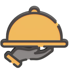 3d hand holding tray icon with dark theme and high quality render image