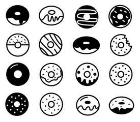 Donut icons set vector illustration
