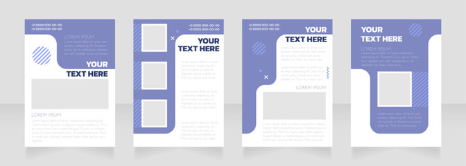 Development and maintenance blank brochure layout design. Industry info. Vertical poster template set with empty copy space for text. Premade corporate reports collection. Editable flyer paper pages