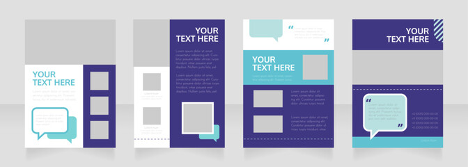 Vacancy requirement blank brochure layout design. Project info. Vertical poster template set with empty copy space for text. Premade corporate reports collection. Editable flyer paper pages