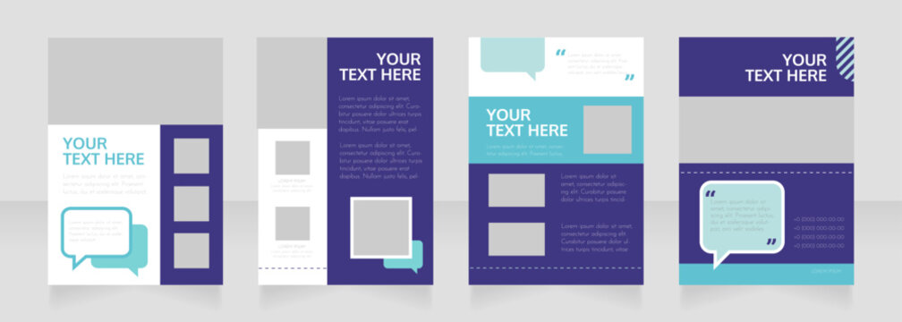 Vacancy requirement blank brochure layout design. Project info. Vertical poster template set with empty copy space for text. Premade corporate reports collection. Editable flyer paper pages