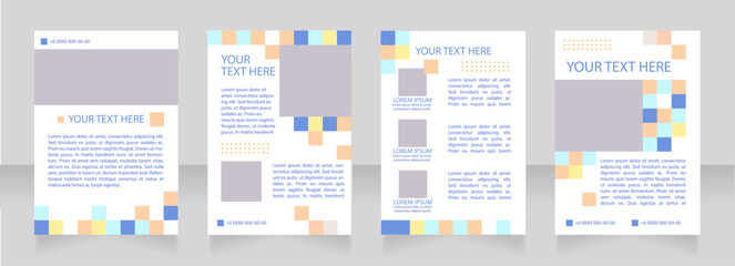 Agribusiness promo blank brochure layout design. Agriculture industry. Vertical poster template set with empty copy space for text. Premade corporate reports collection. Editable flyer paper pages