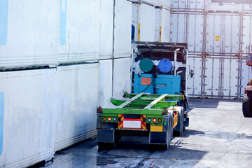 industrial cargo container truck view of transport