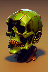 A skull toy with a Halloween theme on it made with generative Ai