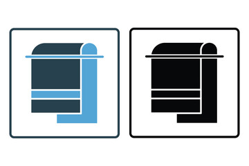 towel icon. icon related to bathroom, hygiene. Solid icon style design. Simple vector design editable
