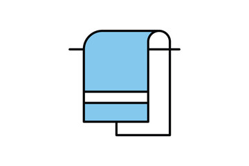 towel icon. icon related to bathroom, hygiene. Two tone icon style design. Simple vector design editable