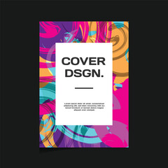 Colorful abstract fluid texture cover poster design