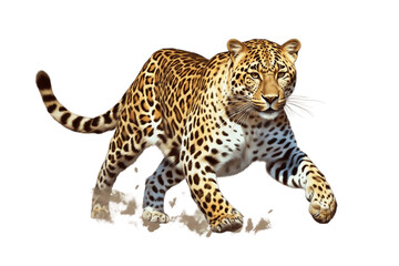 Leopard on a White Background. Generative AI