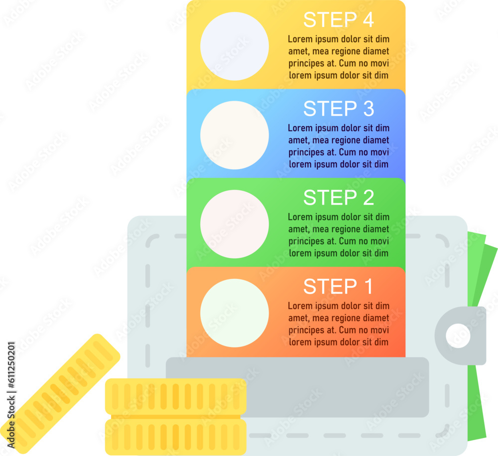 Poster budgeting infographic chart design template. saving and rational spending. abstract vector infochart