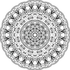 Black & White Mandala Abstract Backgroun Design Template