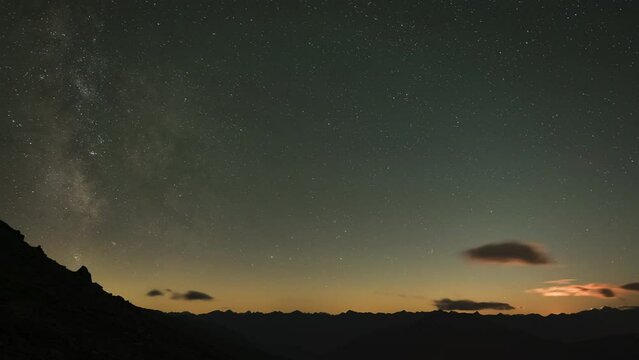 Milky Way Galaxy Timelapse Holy Grail Day to Night with Moon Setting and Stars by Astro