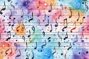 Music notes. Watercolor Illustration