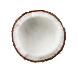 Coconut. Half isolated on transparent png