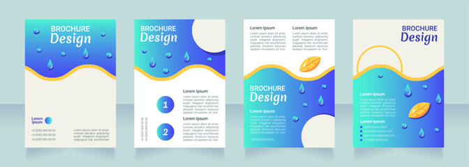 Low calories nutrition and diet blank brochure layout design. Vertical poster template set with empty copy space for text. Premade corporate reports collection. Editable flyer paper pages