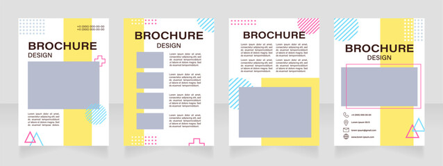 Drawing tutorial blank brochure layout design. Painting seminar. Vertical poster template set with empty copy space for text. Premade corporate reports collection. Editable flyer paper pages - obrazy, fototapety, plakaty