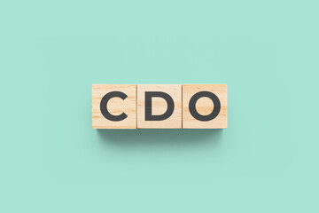CDO (Chief Diversity Officer) wooden cubes on green background