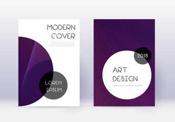 Trendy cover design template set. Violet abstract