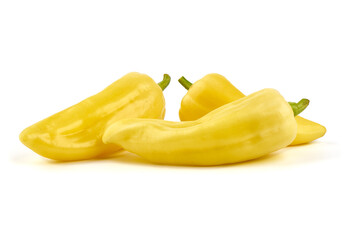 Fresh white bell peppers, isolated on white background.