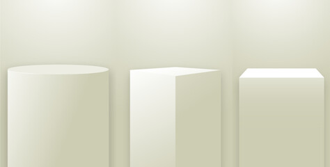 Set of realistic vector product podium. Pedestal collection for advertising. 