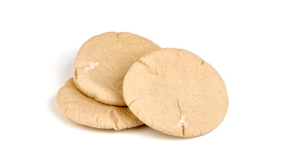 Pita bread, isolated on white background.
