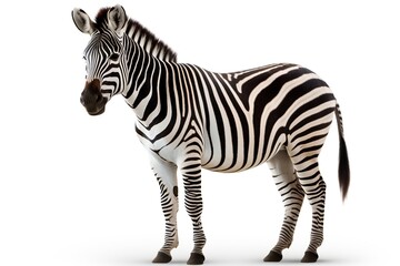 Fototapeta na wymiar Zebra on White Background. Generative AI