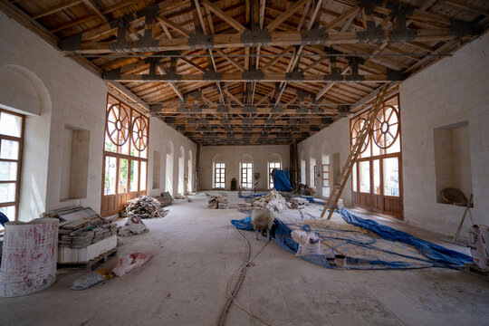 The interior of the restored historic house