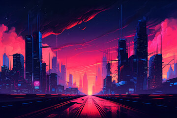 Synthwave Dreams: 80s Retro Cyberpunk Vibes, Generative AI