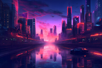 Synthwave Dreams: 80s Retro Cyberpunk Vibes, Generative AI