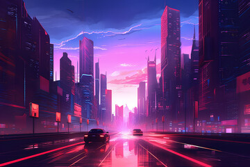 Synthwave Dreams: 80s Retro Cyberpunk Vibes, Generative AI