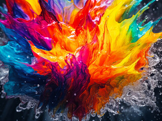 Colorful Liquid Water Macro Abstract Art - made with Generative AI