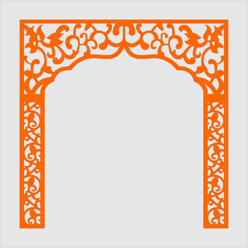 vector om jaali with a square for mandir decoration for cnc cutting welcome Kaman frame. 