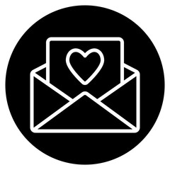 Love letter icon in solid style, use for website mobile app presentation