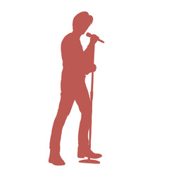 silhouette of a person with a microphone