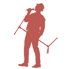 Naklejka premium silhouette of a Singer