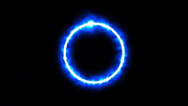 Pending loading fire screen &ndash; rotating loopable blue fiery circle element