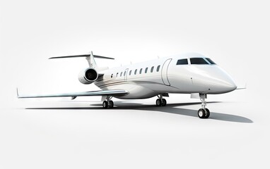 Naklejka premium Modern corporate business jet isolated on white background. Ai generative