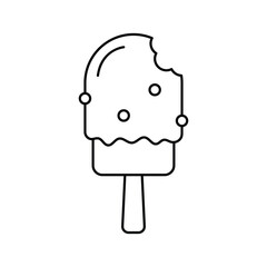 Chocolate ice cream icon design. isolated on white background. vector illustration