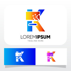 Letter K Computer Monitor Display Logo Design Vector Icon Graphic Emblem Illustration