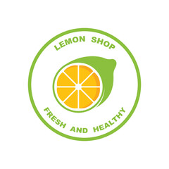 Citrus flat vector icon. Lemon, orange flat vector icon, brand company