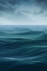 Fototapeta premium Smooth soft calm summer ocean marine blue background Generative AI